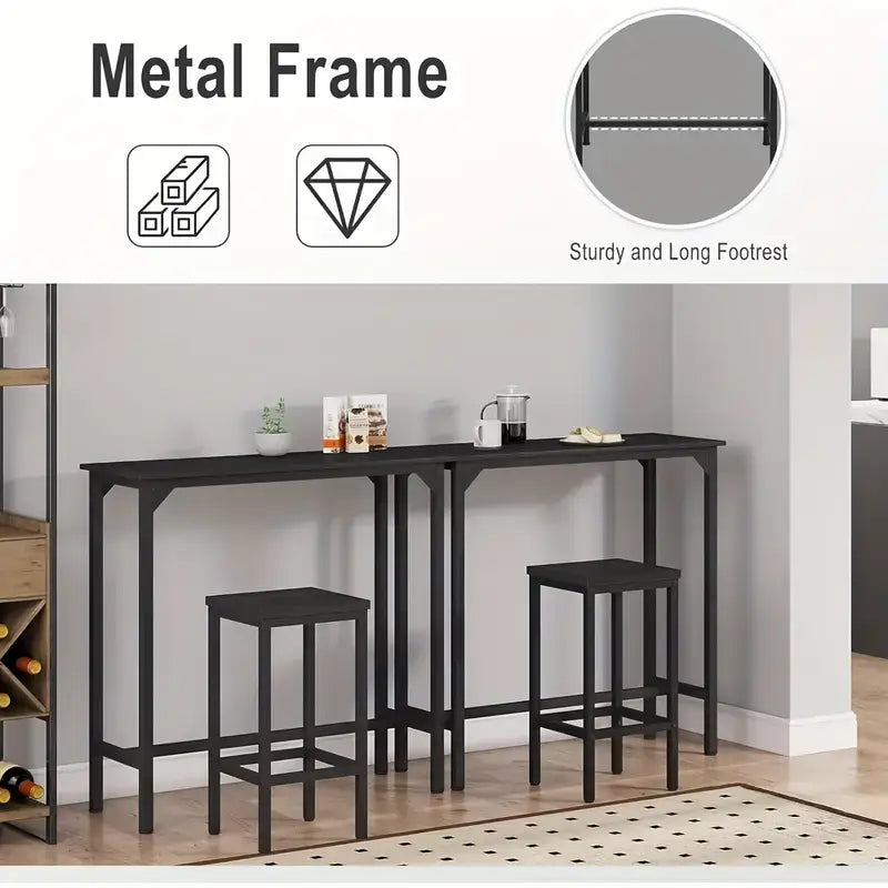 black slim kitchen table