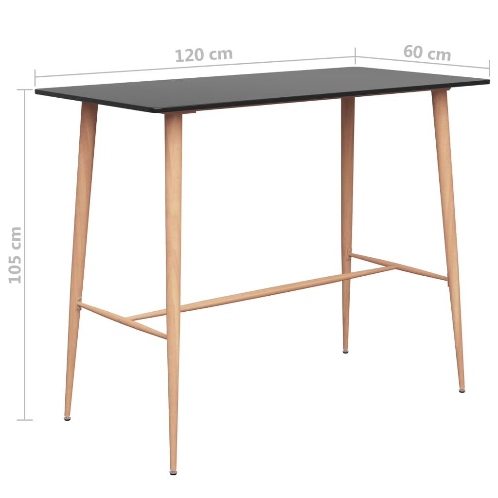 high quality sleek bar table - brown legs black top
