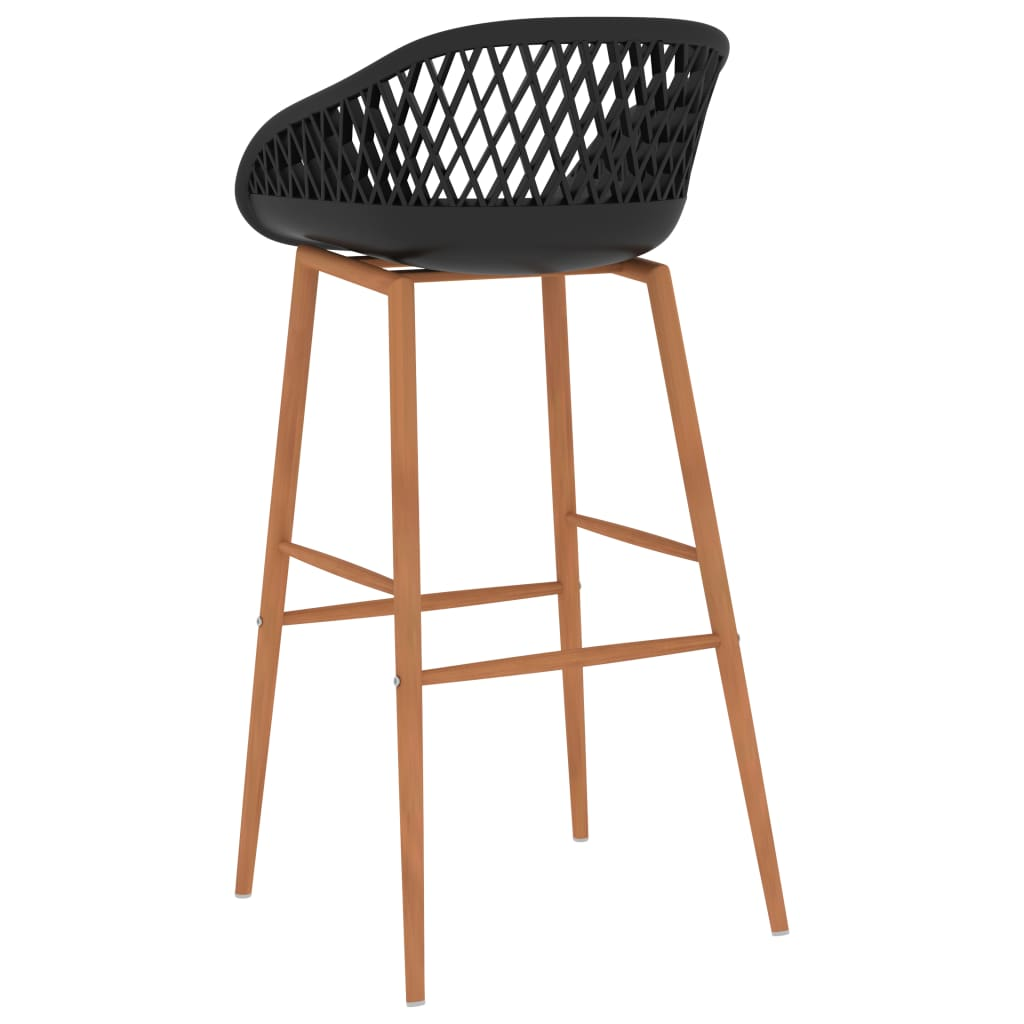 mesh back bar stool - black and brown