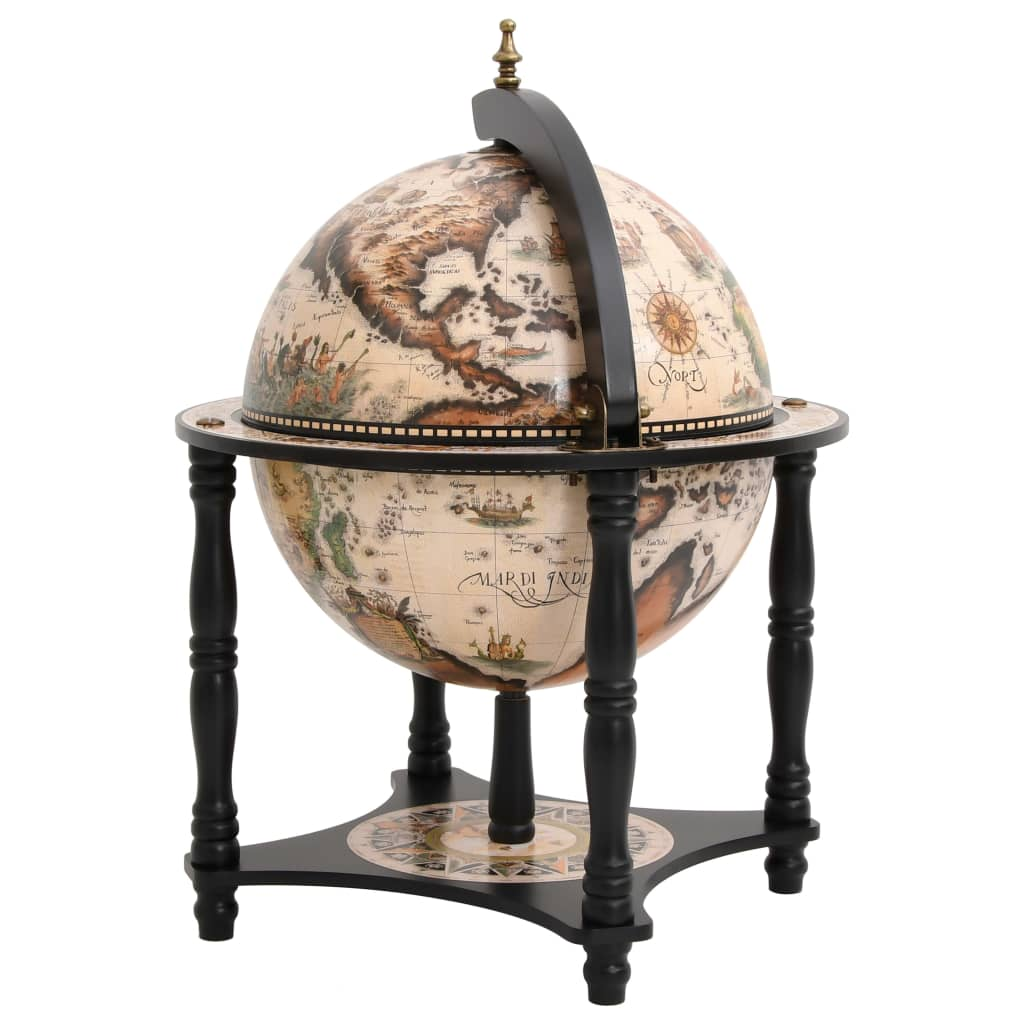 modern Globe Wine Stand Black Solid Wood Eucalyptus