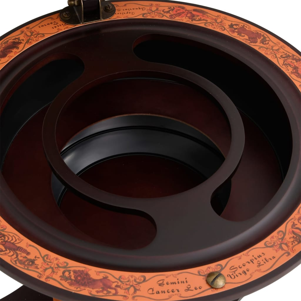 modern Globe Wine Stand Brown Solid Wood