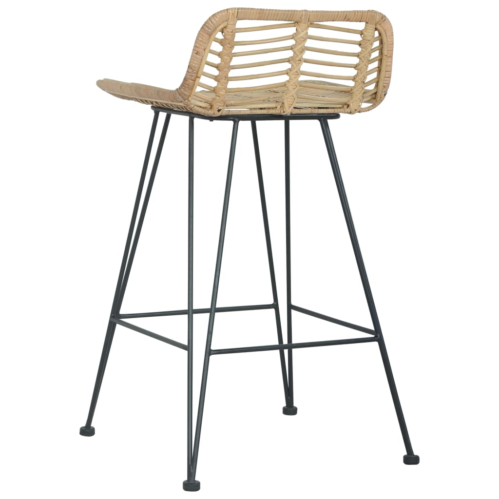 pine colour and black - Bar Chairs 2 pcs Natural Rattan