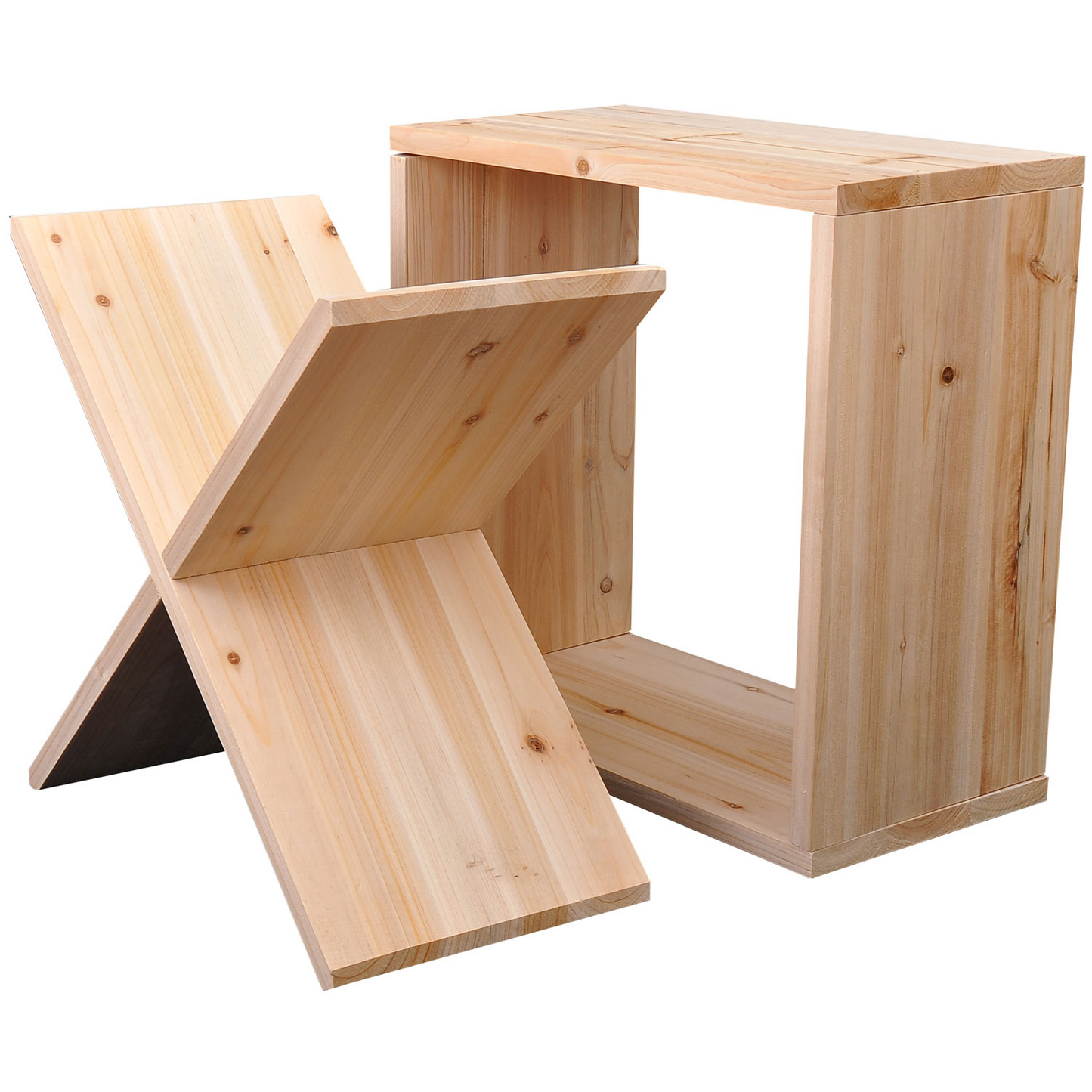 pine wood 24 Bottle Square Tabletop Storage
