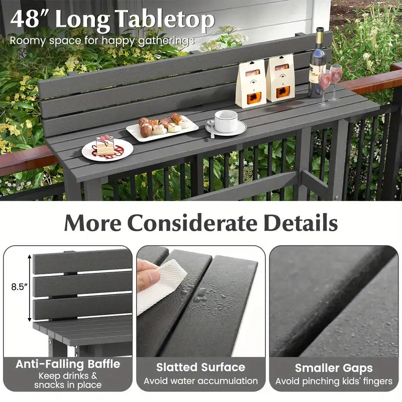 slatted surface - Stainless Steel Outdoor Table