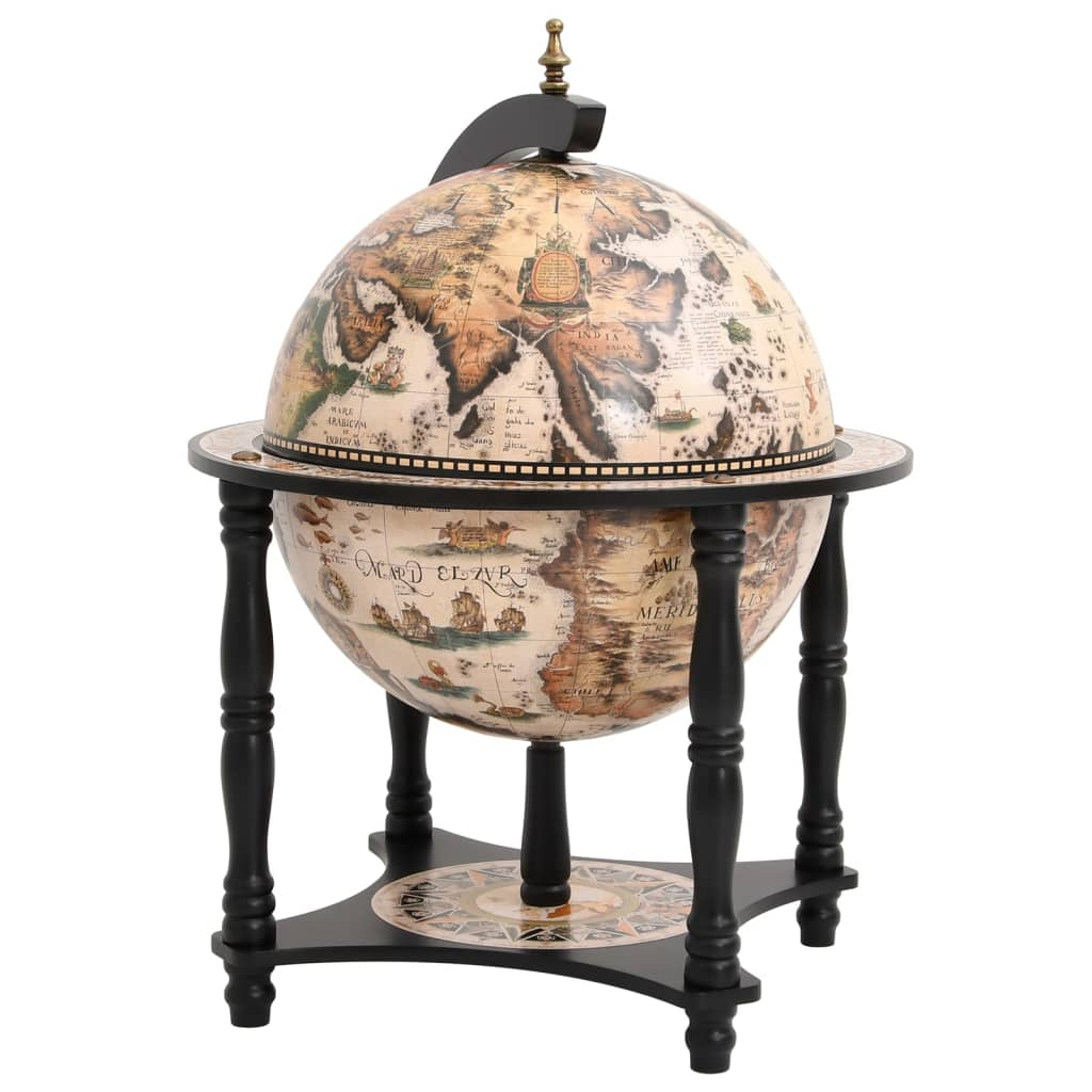 sleek Globe Wine Stand Black Solid Wood Eucalyptus