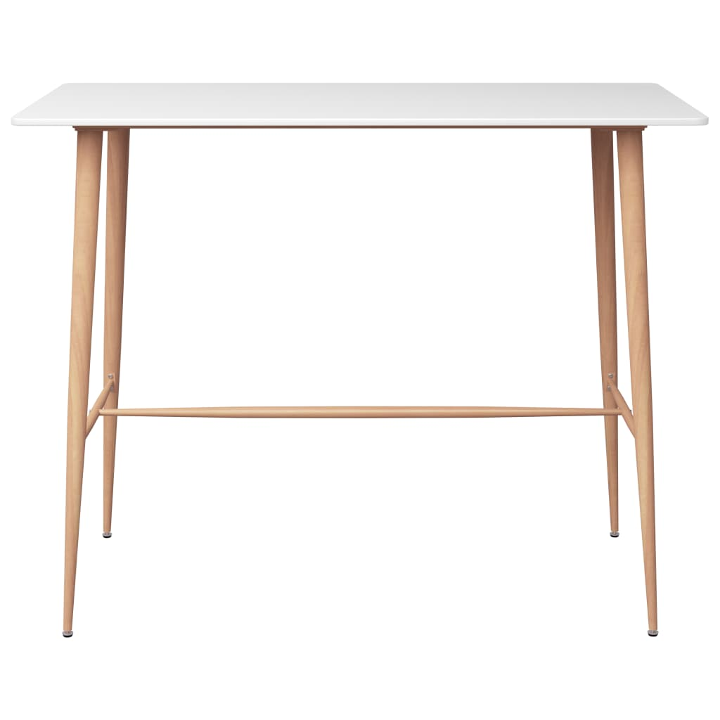 vidaXL 7 Piece Bar Set White table top