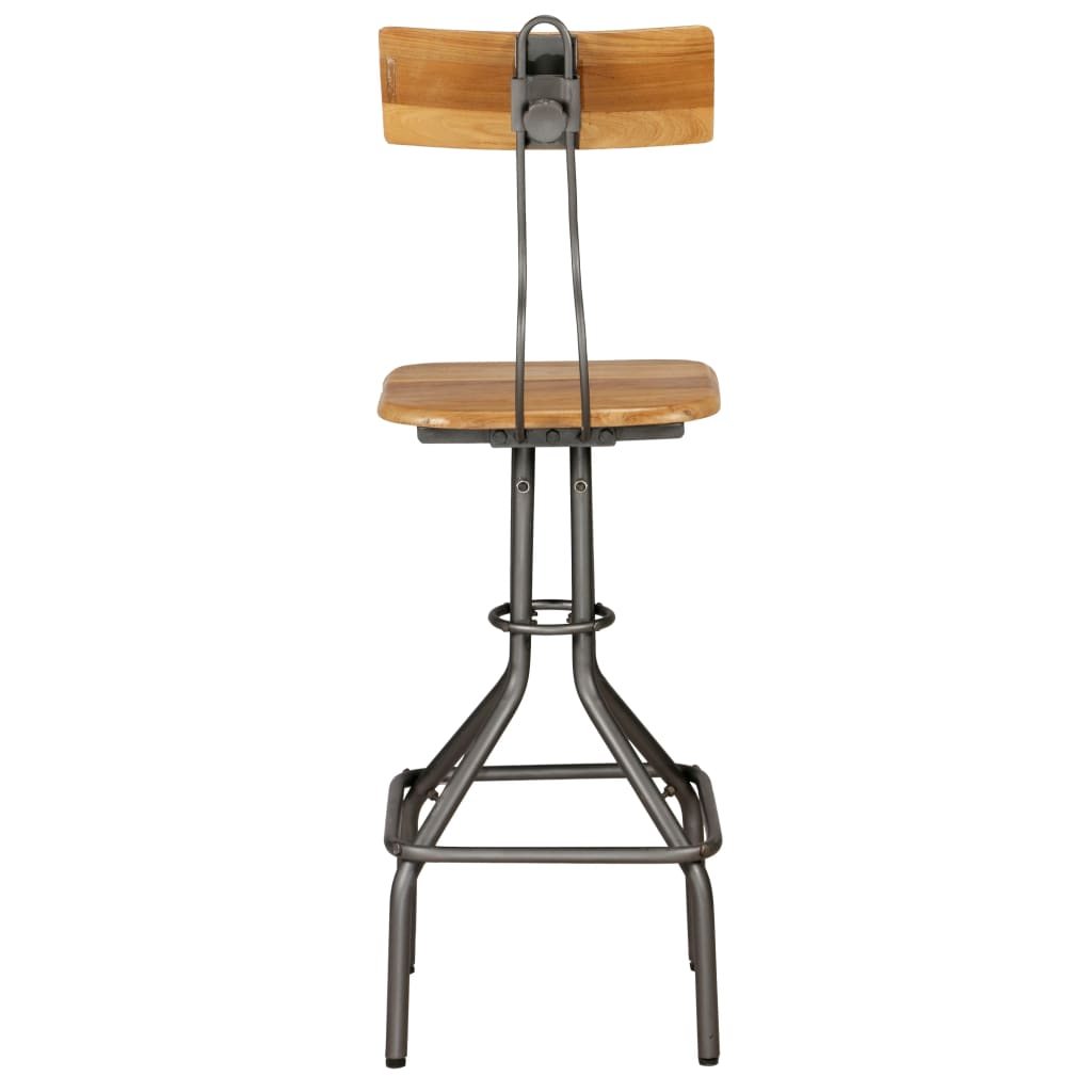 vidaXL Bar Chairs 2 pcs Solid Reclaimed Teak and black