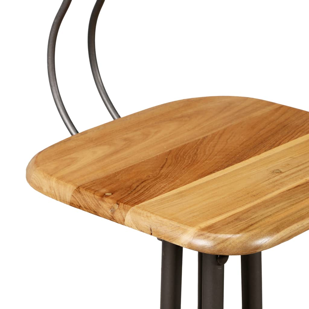 vidaXL Bar Chairs 2 pcs Solid Reclaimed black and wood