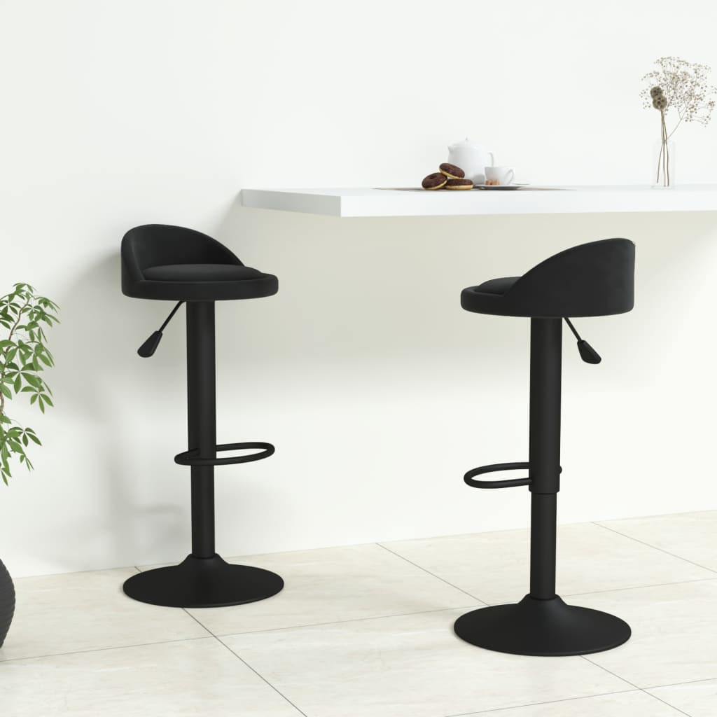 vidaXL Bar Stools 2 pcs Black Velvet