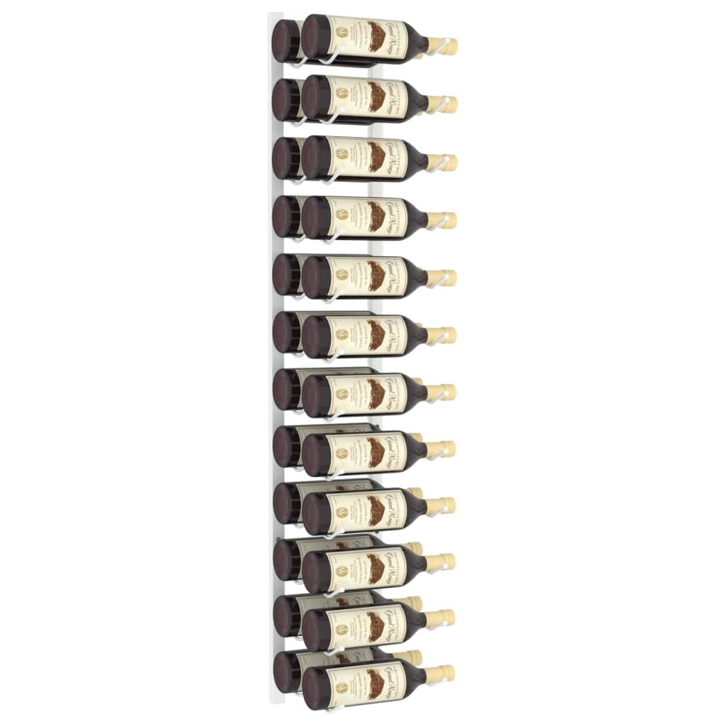 vidaXL Wall Mounted Wine Rack for 24 Bottles White Iron