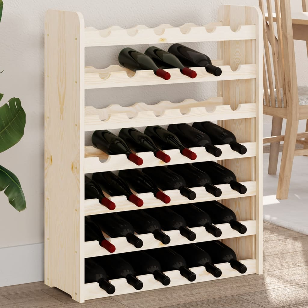 vidaXL Wine Rack 67.5x25x87 cm Solid Wood Pine