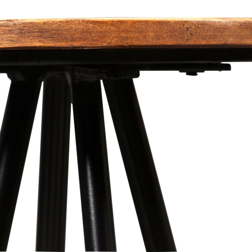 vintage solid Reclaimed Wood bar stool black legs