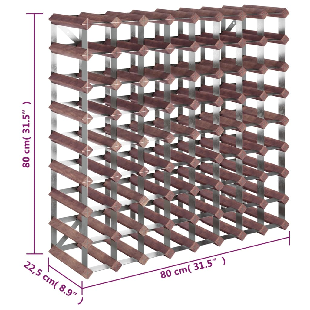 wine rack Brown Solid wood - 72 bottle