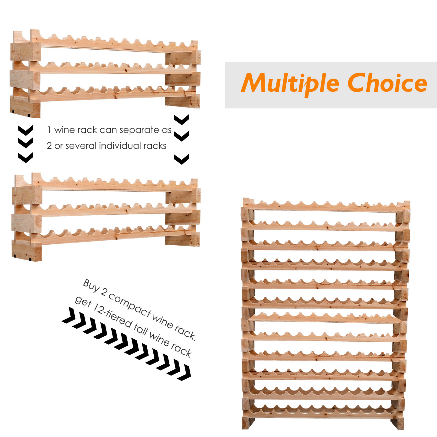 wood Bottle Shelving Storage Holder
