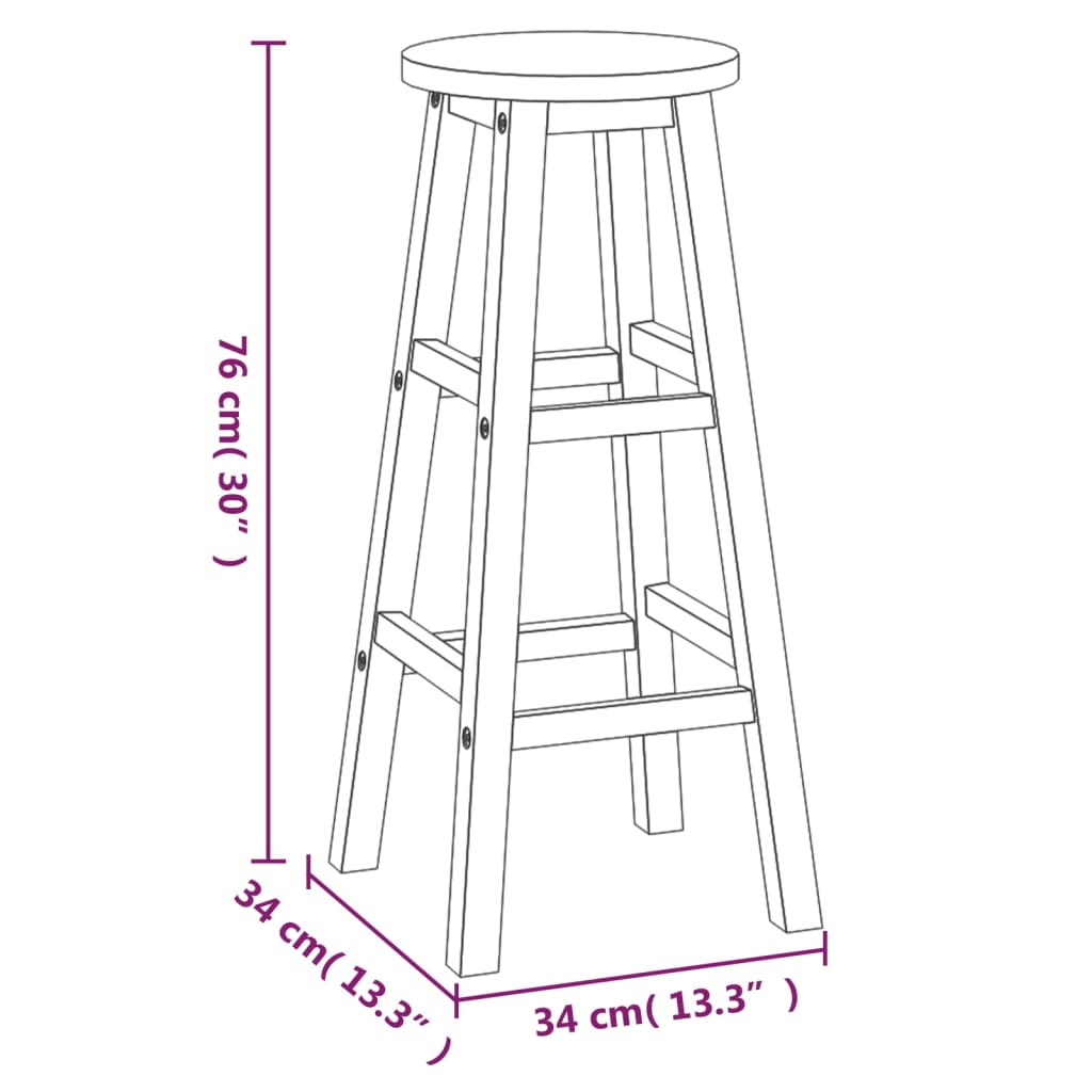 wood bar stools - dark pine wood