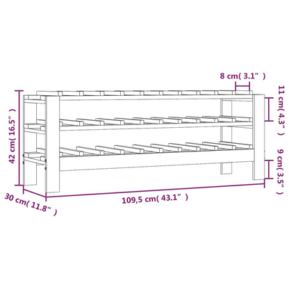 109.5x30x42 cm - Solid Wooden Pine - Wine Racks