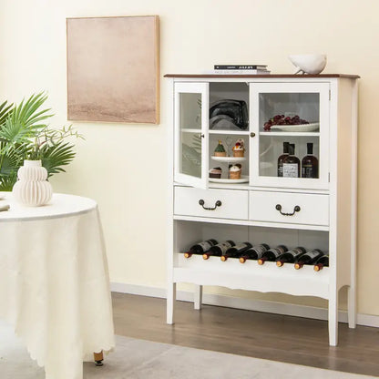 White Free Standing Drinks Cabinet