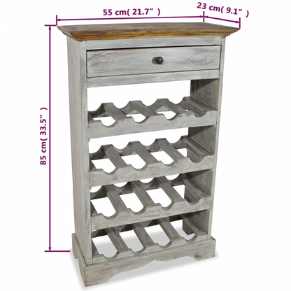 vidaXL Wine Rack Solid Reclaimed Wood 55x23x85 cm
