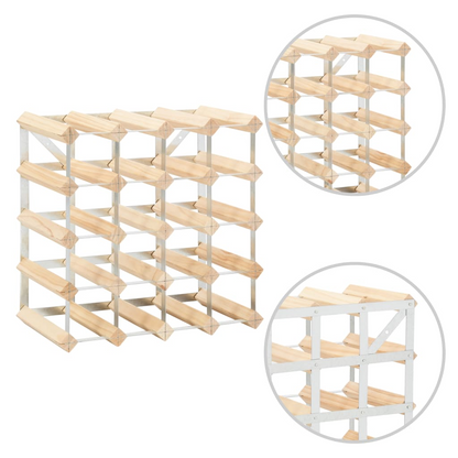 vidaXL Wine Rack for 20 Bottles Solid Pinewood