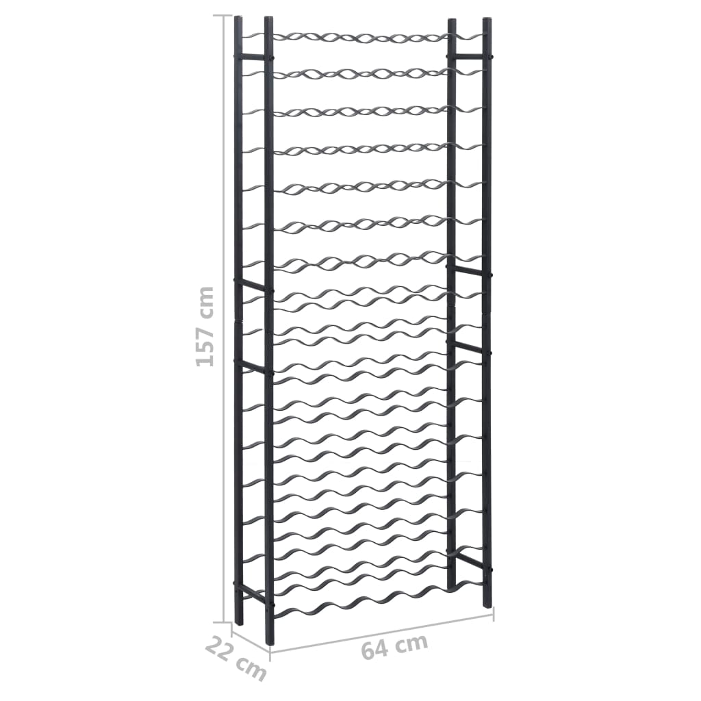 vidaXL Wine Rack for 96 Bottles Black Iron