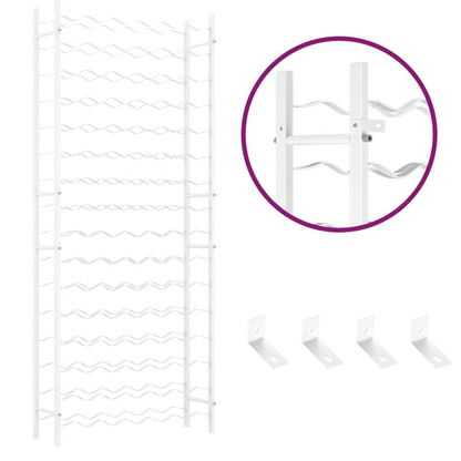 vidaXL Wine Rack for 96 Bottles White Metal