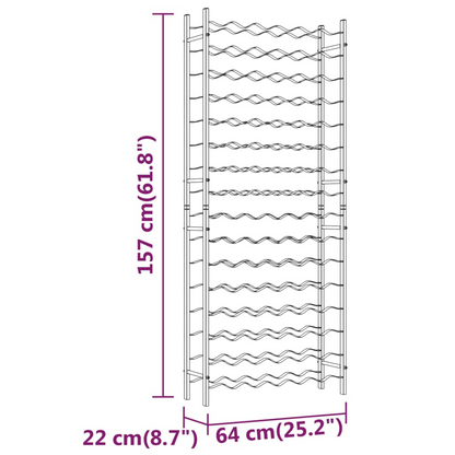 vidaXL Wine Rack for 96 Bottles White Metal