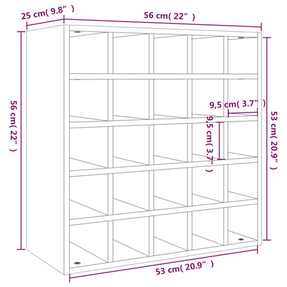 vidaXL Wine Cabinet 56x25x56 cm Solid Wood Pine