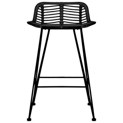 2 pcs Black Rattan chair