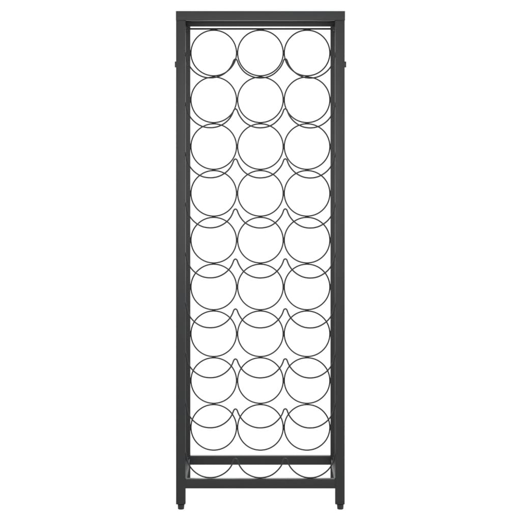 vidaXL Wine Rack for 27 Bottles Black 34x18x100 cm Wrought Iron