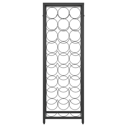 vidaXL Wine Rack for 27 Bottles Black 34x18x100 cm Wrought Iron