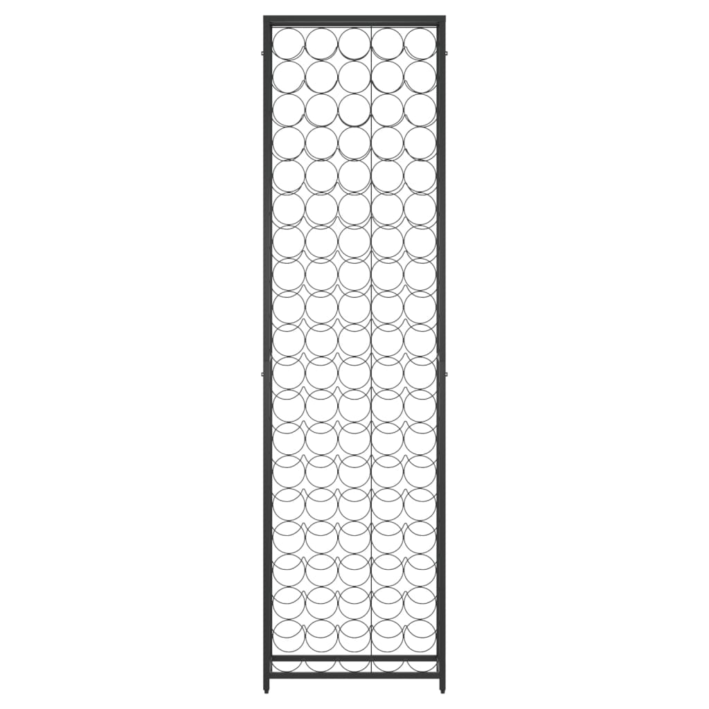 vidaXL Wine Rack for 95 Bottles Black 54x18x200 cm Wrought Iron