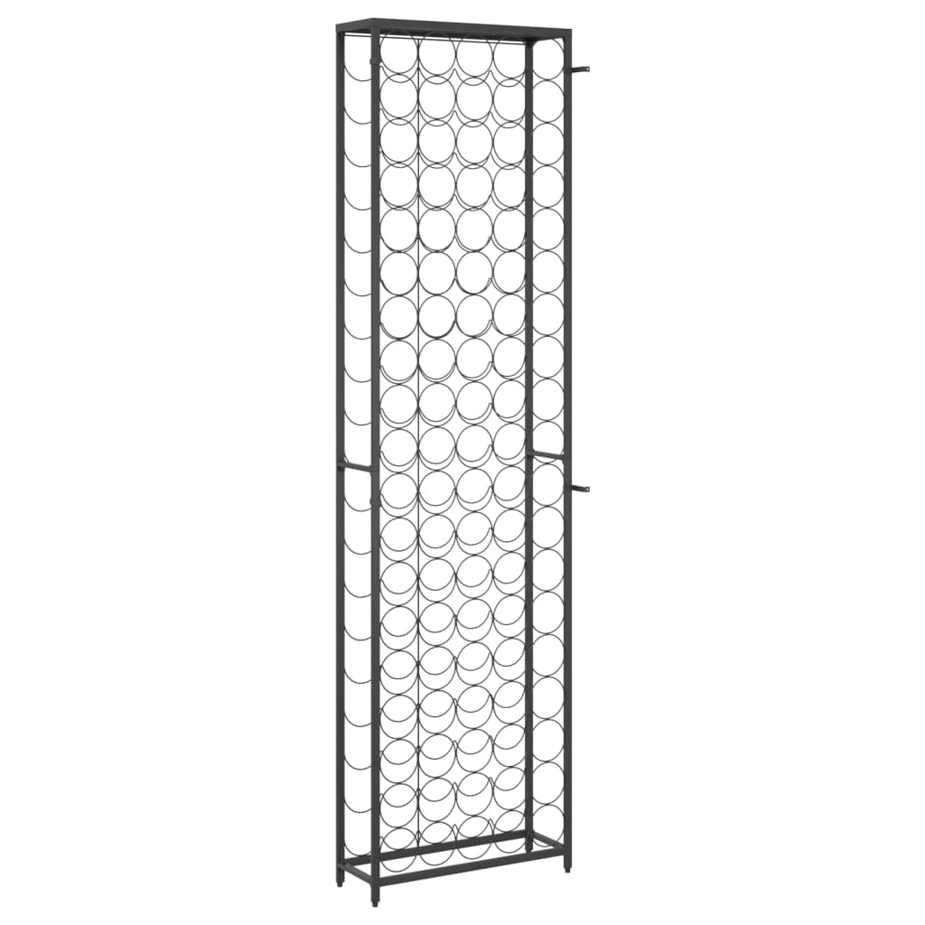 vidaXL Wine Rack for 95 Bottles Black 54x18x200 cm Wrought Iron