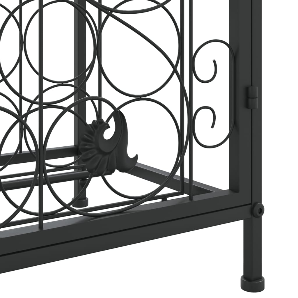 vidaXL Wine Rack for 33 Bottles Black 45x36x100 cm Wrought Iron