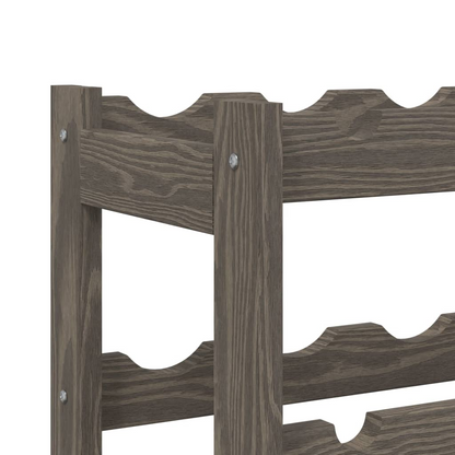 vidaXL Wine Rack for 12 Bottles Grey Solid Wood Pine