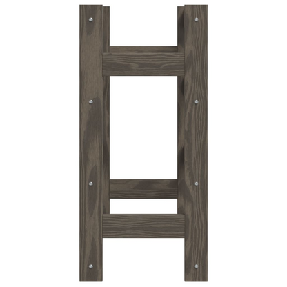 vidaXL Wine Rack for 16 Bottles Grey Solid Wood Pine