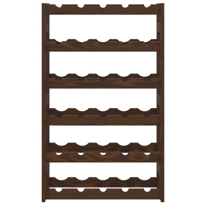 vidaXL Wine Rack for 30 Bottles Brown Solid Wood Pine