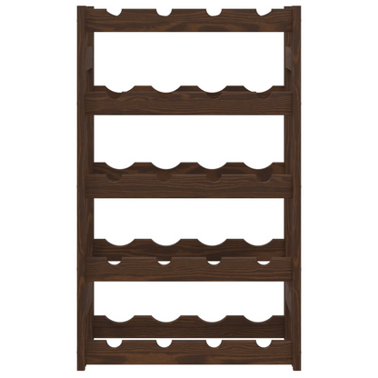 vidaXL Wine Rack for 20 Bottles Brown Solid Wood Pine