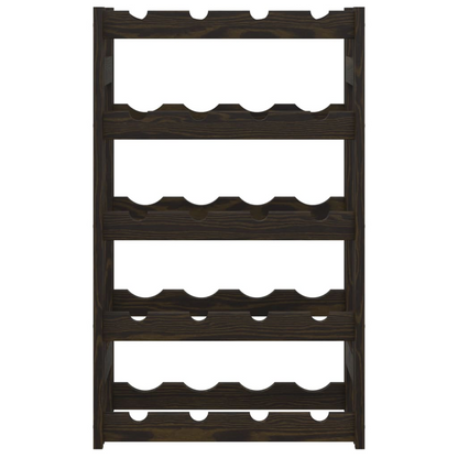 vidaXL Wine Rack for 20 Bottles Black Solid Wood Pine