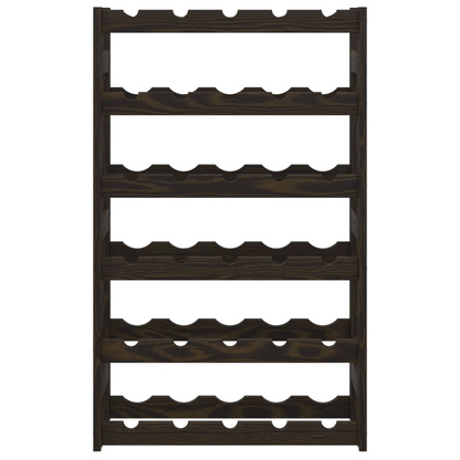 vidaXL Wine Rack for 30 Bottles Black Solid Wood Pine
