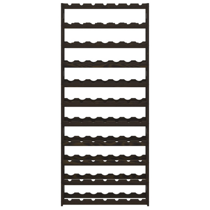 vidaXL Wine Rack for 77 Bottles Black Solid Wood Pine
