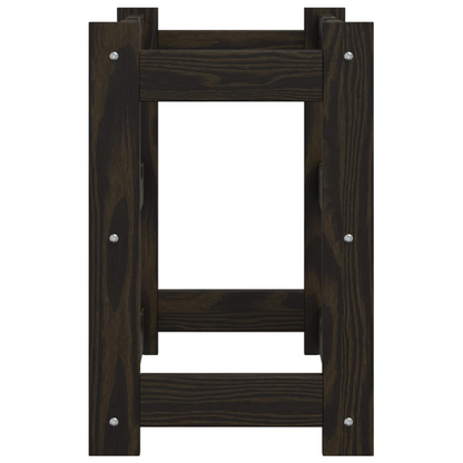 vidaXL Wine Rack for 12 Bottles Black Solid Wood Pine