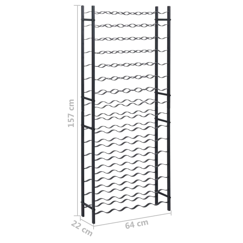 vidaXL Wine Rack for 96 Bottles Black Iron