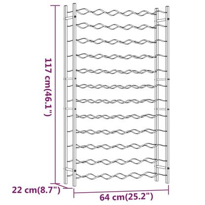 vidaXL Wine Rack for 72 Bottles White Metal