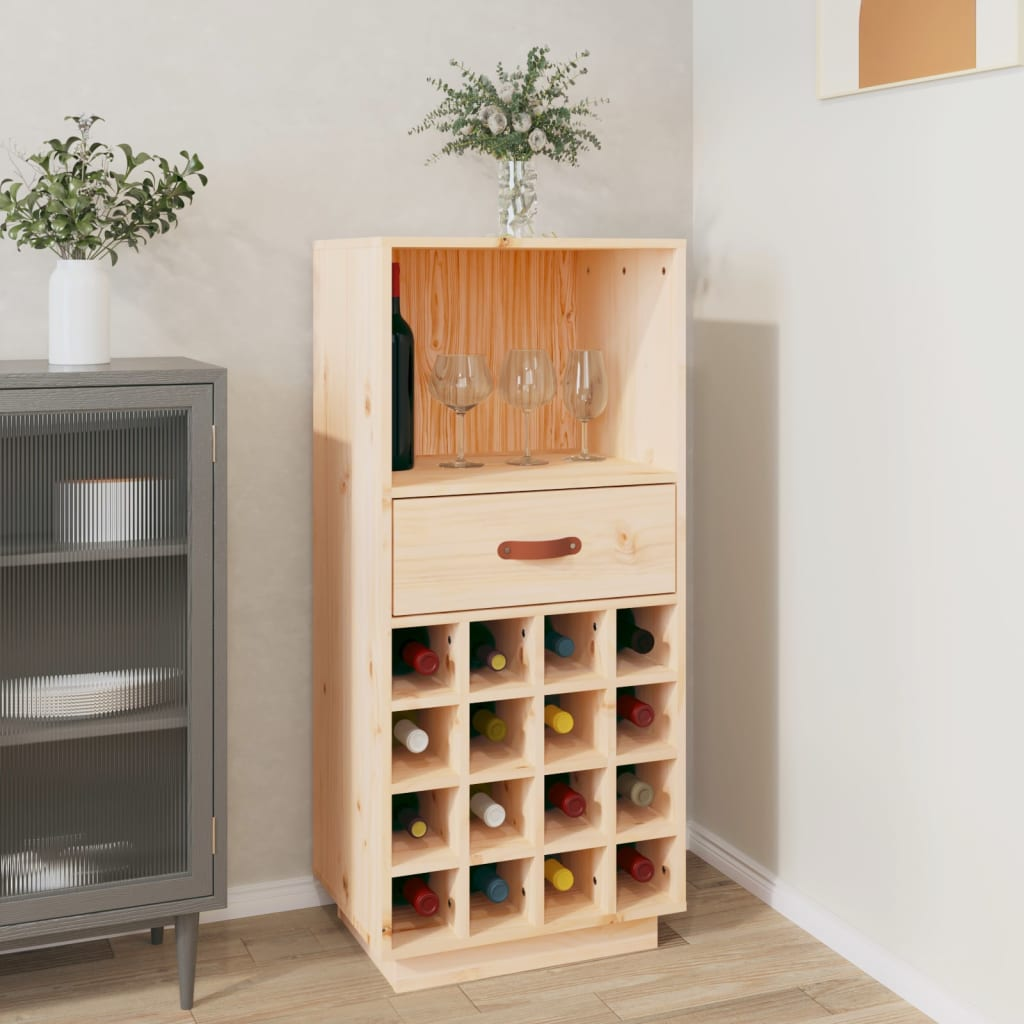 vidaXL Wine Cabinet 45x34x100 cm Solid Wood Pine