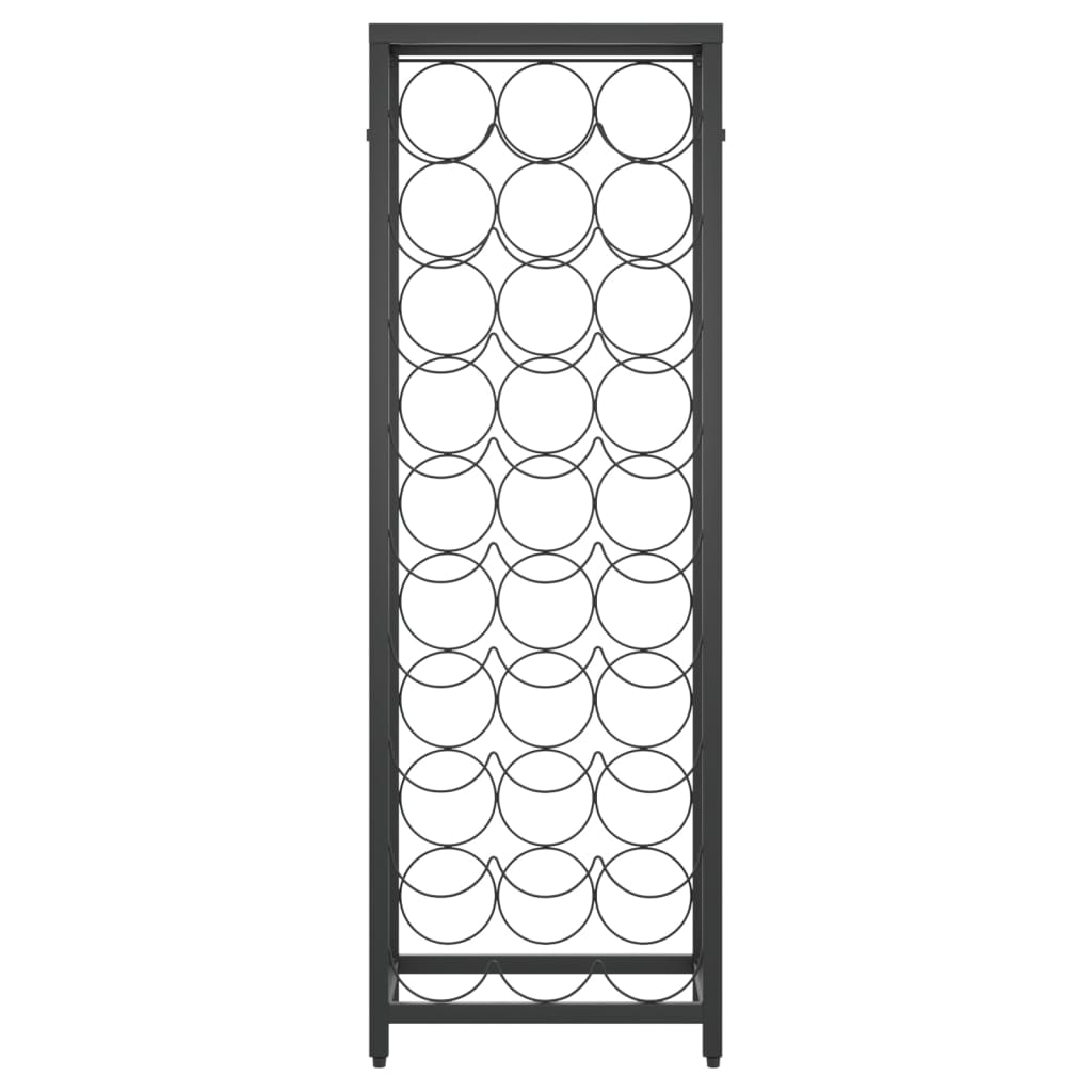 vidaXL Wine Rack for 27 Bottles Black 34x18x100 cm Wrought Iron