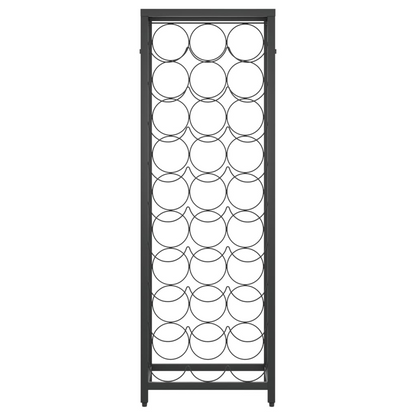 vidaXL Wine Rack for 27 Bottles Black 34x18x100 cm Wrought Iron