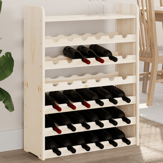 vidaXL Wine Rack with Top Board 67.5x25x87 cm Solid Wood Pine