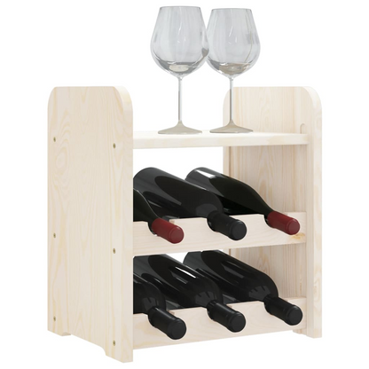 vidaXL Wine Rack with Top Board 33x25x37 cm Solid Wood Pine