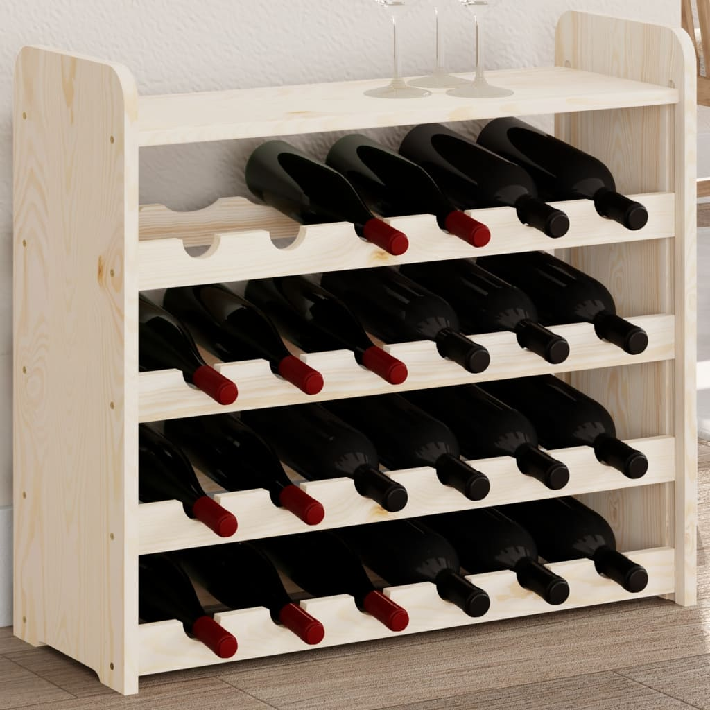 vidaXL Wine Rack with Top Board 67.5x25x60 cm Solid Wood Pine