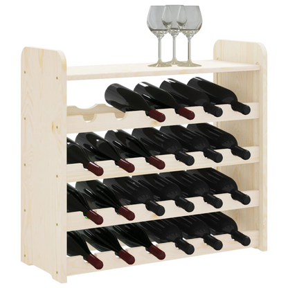 vidaXL Wine Rack with Top Board 67.5x25x60 cm Solid Wood Pine